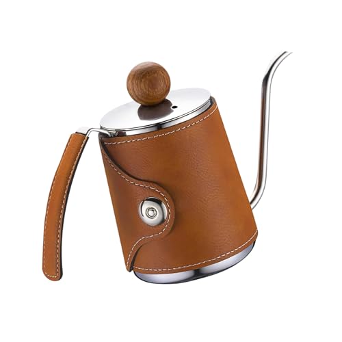 Pour Kaffeekessel aus 304 Edelstahl, praktischer brauner Schwanenhals-Wasserkocher für reibungsloses Ausgießen von Kaffee von SLXLYH
