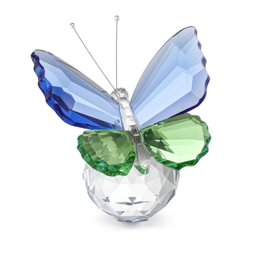 SLXLYH Bunte Kristall-Schmetterling-Skulptur aus Glas, Schmetterlinge in Form eines Ornaments, künstliche Dekorationen, einzigartig, handgefertigt (blau-grün) von SLXLYH