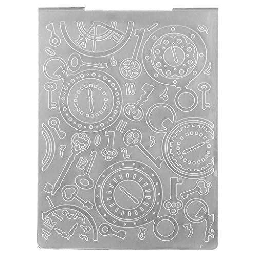 SLXLYH Exquisite Prägeschablone, Uhr, für Hintergrund, Prägeschablone, multifunktionale Grußkarten, Schablonen, Scrapbooking, Kartenherstellung, Briefschablonen, Stanzschablonen, Metall von SLXLYH