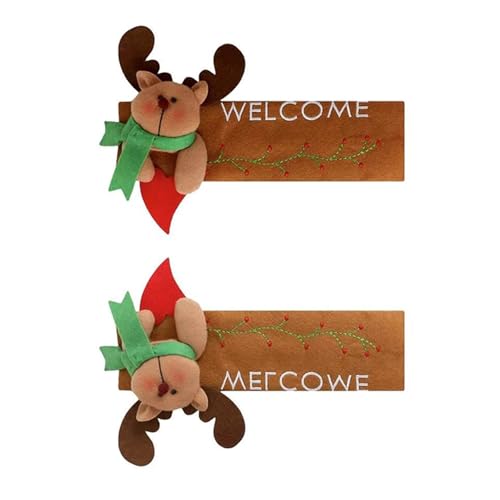 SLXLYH Weihnachtskühlschrankgriffe Deckbedeckungen Waschstoff Stoff Dekore Für Türschränke Urlaubsfeiern Familienprojekte Weihnachts Türgriffabdeckungen von SLXLYH
