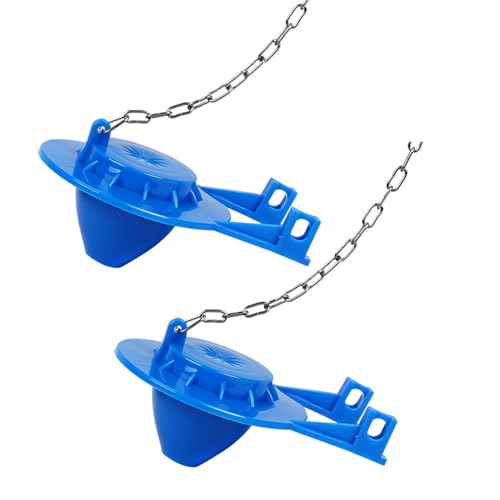 Universal-WC-Stopper, Ersatz-WC-Spülventile, Abdeckungen mit Edelstahlkette, wassersparende Spülventile mit Edelstahlkette, 2 Stück von SLXLYH