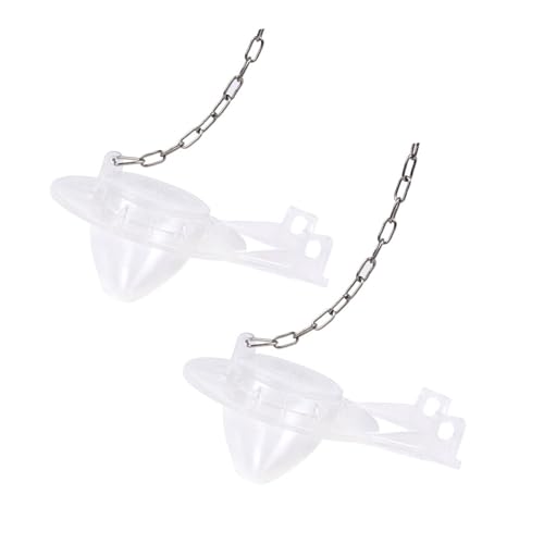 Universal-WC-Stopper, Ersatz-WC-Spülventile, Abdeckungen mit Edelstahlkette, wassersparende Spülventile mit Edelstahlkette, 2 Stück von SLXLYH