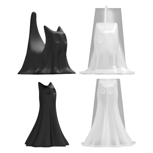 SLXLYH Wiederverwendbare Katzen Silikonform Halloweens Dekoration Bastel Set 2 Packharzgussvorräte Für Projekte Gespenster Katzen Schimmel SLXLYH Wiederverwendbare Katzen Silikonform Halloweens Dekoration Bastel Set 2 Packharzgussvorräte Für Projekte Gespenster Katzen Schimmel von SLXLYH