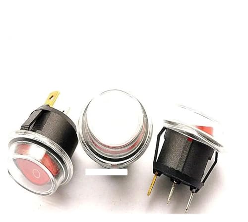 10Pcs 23mm Diameter Big Round Rocker Switches Red 3 Pin ON-OFF Rocker Switch 10A/125V 6A/250V With waterproof cap and Red Light 10Pcs 23mm Diameter Big Round Rocker Switches Red 3 Pin ON-OFF Rocker Switch 10A/125V 6A/250V With waterproof cap and Red Light von SLXWSXZE
