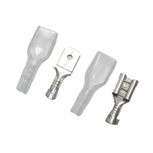 10sets 6.3mm Crimp Terminal with Sheath 6.3 mm Male Female Spade Connector for 22-16AWG Wire 10sets 6.3mm Crimp Terminal with Sheath 6.3 mm Male Female Spade Connector for 22-16AWG Wire von SLXWSXZE