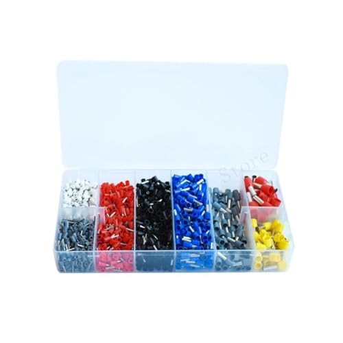 1200PCS Wire Ferrules, Insulated Crimp Pin Terminal Kit for Electrical Projects, AWG 24-7, 8 Sizes,Ferrule Crimping Kit von SLXWSXZE