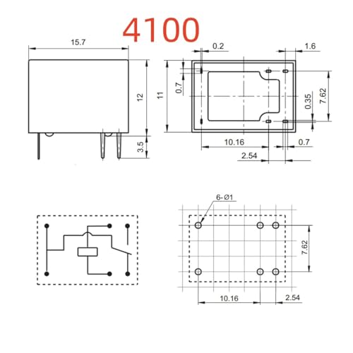 1pc YX103-12VDC-1CS ; YX103-5VDC-1CS ; YX103-24VDC-1CS ; (4100-5V/12V/24V) Relay 6 pins Industrial Electrical Relays(YX103-24VDC-1CS) von SLXWSXZE