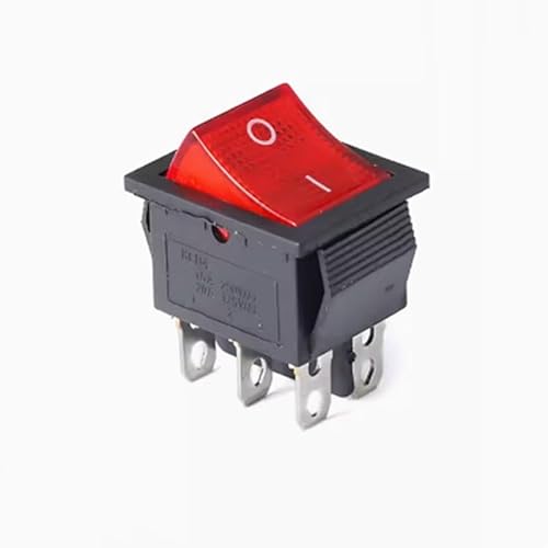 2PC KCD4 Rocker Switch ON-OFF 6PIN With Red Light Power Switch 16A 250VAC /250A 125V von SLXWSXZE