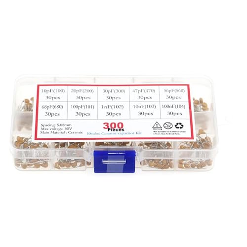 300pcs 10 Values 50V 10pF To 100nF Multilayer Ceramic Capacitor Assortment Kit 30pcs Each Value Capacitance Meters 300pcs 10 Values 50V 10pF To 100nF Multilayer Ceramic Capacitor Assortment Kit 30pcs Each Value Capacitance Meters von SLXWSXZE
