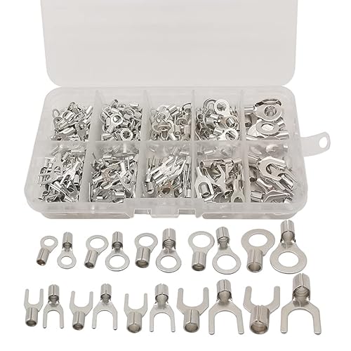 320Pcs/Box Terminals Non-Insulated Ring Fork U-type Brass Terminals Assortment Kit Cable Wire Connector Crimp Spade 320Pcs/Box Terminals Non-Insulated Ring Fork U-type Brass Terminals Assortment Kit Cable Wire Connector Crimp Spade von SLXWSXZE