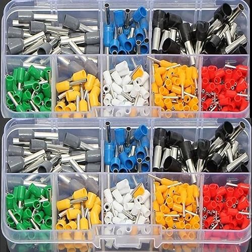 400Pcs VE Crimp Terminals,Wire Insulated Terminator,Block Cord End Connector,Electrical Tube Terminal von SLXWSXZE