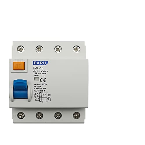 4P 32A 10/30/100/300mA AC RCCB ELCB Elektromagnetischer Fehlerstromschutzschalter Differentialschalter Sicherheitsschalter Circuit Protection (Color : 63a, Size : 4P 300mA) von SLXWSXZE