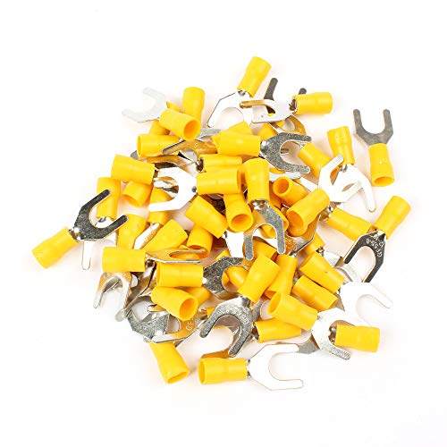 50PCS SV5.5-8 Yellow Terminal Cable Wire Connector Insulated Fork Spade Crimp Connector Terminals Electrical Wiring 50PCS SV5.5-8 Yellow Terminal Cable Wire Connector Insulated Fork Spade Crimp Connector Terminals Electrical Wiring von SLXWSXZE