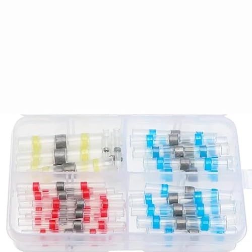 60PCS Solder Seal Wire Connector Boxed 3:1 Heat Shrink Sealed Insulated Butt Splice Terminal Waterproof Butt Connectors Kit von SLXWSXZE