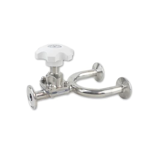 Fit 19-19-19mm x 1.5" Tri Clamp U-Shaped 3 Ways Diaphragm Valve 316L Stainless Steel Homebrew von SLXWSXZE