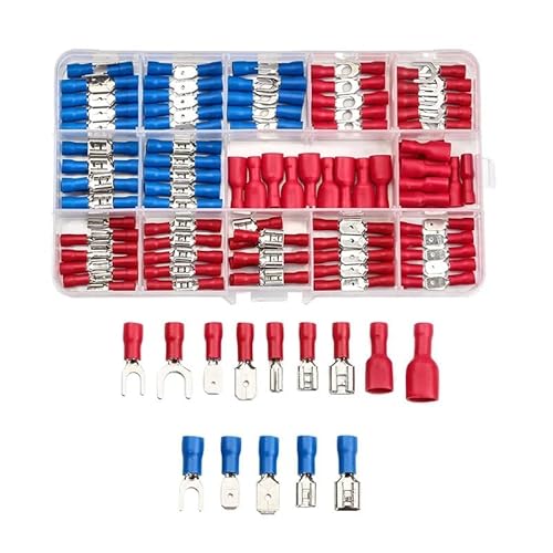 Insulated Cold-Terminals Assorted Kit 100pcs Fork U-type Terminals Connectors Electrical Wire Cable Spade Ring Crimp Connector Insulated Cold-Terminals Assorted Kit 100pcs Fork U-type Terminals Connectors Electrical Wire Cable Spade Ring Crimp Connector von SLXWSXZE