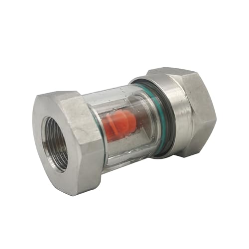 SLXWSXZE 1pc 1/4" 3/8" 1/2" 3/4" 1" BSPT Female In-Line 304 Stainless Steel Window Sight Flow Indicator with Impeller Hydraulic Oil Water(Normal Body,1") von SLXWSXZE