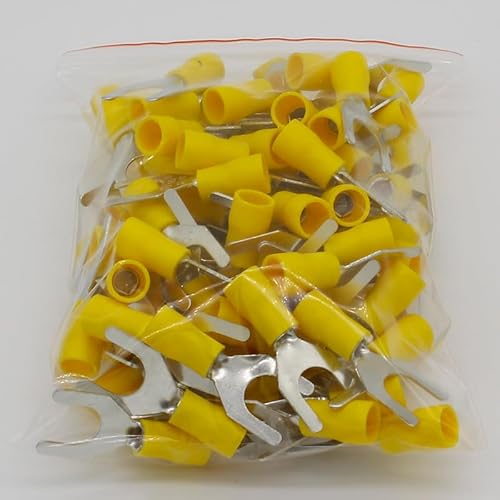 SV5.5-8 Yellow Terminal Cable Wire Connector 50PCS Insulated Fork Spade Crimp Connector Terminals Electrical Wiring SV5-8 SV SV5.5-8 Yellow Terminal Cable Wire Connector 50PCS Insulated Fork Spade Crimp Connector Terminals Electrical Wiring SV5-8 SV von SLXWSXZE