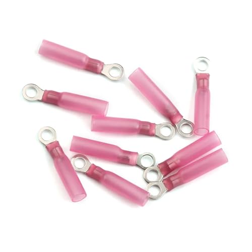 YT 10PCS 0.5-1.5mm 22-18 AWG Red Heat Shrink Electrical Butt Connectors Terminals Insulated Ring Eye Crimp Cable Terminals M4 von SLXWSXZE