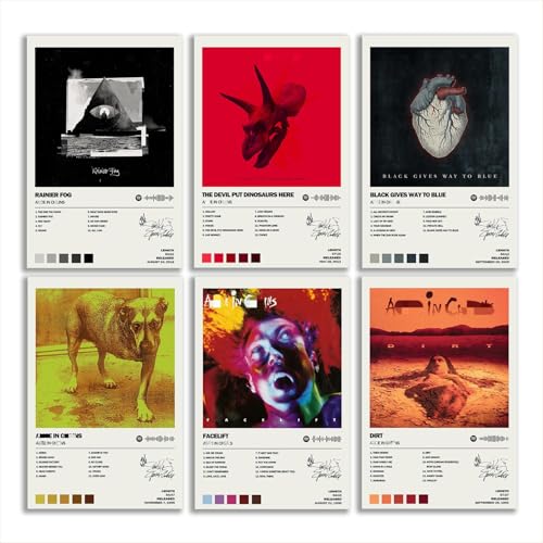 SLXYYYHW Poster "Alice in Chains", limitierte Auflage, ungerahmt, 20 x 30 cm, Raum, ästhetisch, scannbar, Songcode, Musikposter, 6 Stück SLXYYYHW Poster "Alice in Chains", limitierte Auflage, ungerahmt, 20 x 30 cm, Raum, ästhetisch, scannbar, Songcode, Musikposter, 6 Stück von SLXYYYHW