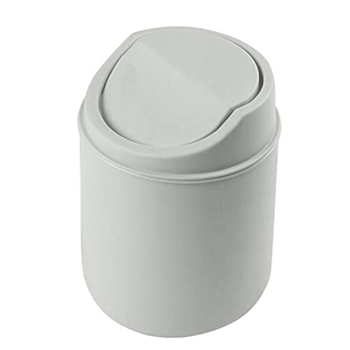 SLYGOU Tisch MüLleimer,TischmüLleimer Mit Deckel Bad MüLleimer Beige Klein Mini MüLleimer KüChe - Winziger Abfalleimer für Badezimmer, Schreibtisch, Tisch oder Couchtisch von SLYGOU