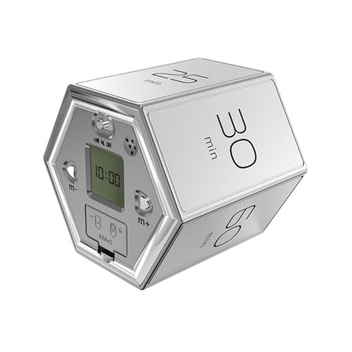 Sechseckiger Timer Flip Kitchen Timer Time Zeitmanager Mit Stummschaltung Und Rufton (Silber) von SLYHHZHMY