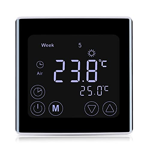 SM-PC®, Raumthermostat Thermostat programmierbar LED Touchscreen Digital WiFi WLAN schwarz #870 von SM-PC