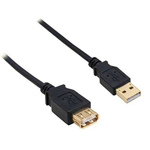SM-PC® 2m USB 2.0 HQ Kabel, A (Stecker) an A (Buchse) Kontakte vergoldet #182 von SM-PC