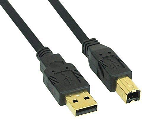 SM-PC® USB 2.0 Kabel, A an B, schwarz, Kontakte vergoldet, 3m Drucker #494 von SM-PC