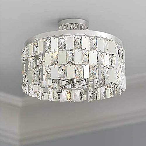 Saint Mossi 4 Lichter Moderne K9 Kristall Regentropfen Deckenleuchte Semi Flush Mount Deckenleuchter Chrom-Finish von SM Saint Mossi