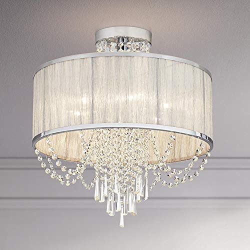 Saint Mossi Gaze Shade 4 Lichter Moderne K9 Kristall Regentropfen Deckenleuchte Semi Flush Mount Deckenleuchter Chrom-Finish von SM Saint Mossi