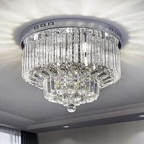 Saint Mossi Kronleuchter Modern Clar K9 Kristall Kronleuchter Leuchtmittel Deckenleuchte Aufhängung deckenlampe für Esszimmer Schlafzimmer Chrom Baldachin von SM Saint Mossi