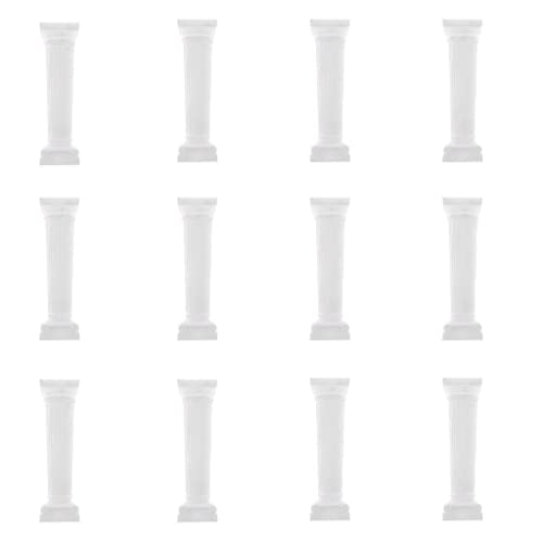 SM SunniMix 12x Mini Griechische Säulen Blumensäule Dekosäule Tischdeko mit Barock Stil für Geburtstag und Taufe, 4.5 Zoll von SM SunniMix