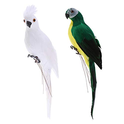 SM SunniMix 2 Deko Ara Vogel Figur Vögelchen aus Künstliche Feder und Dekofigur Dekovögel von SM SunniMix