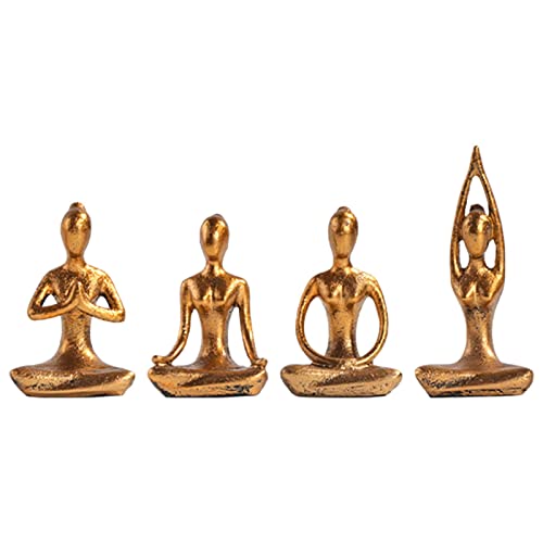 SM SunniMix 4 x Moderne Yoga-Statue, Meditation, Sammlerstück, Yoga-Figur, Ornament für, Tischdekoration, von SM SunniMix