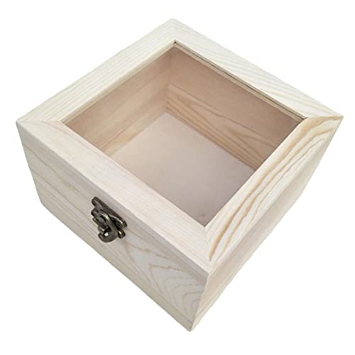 SM SunniMix Holzkiste mit Deckel Natur Allzweck Kiste aus Holz Aufbewahrungskiste Geschenk Verpackung Deko Kasten zum Basteln Spielzeug, 12x12x8cm von SM SunniMix