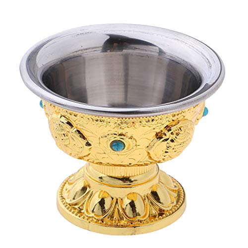 SM SunniMix Legierung Buddhistische Wasserschale Obstschale Schale Schüssel Dekoration für Tempel, Gold von SM SunniMix