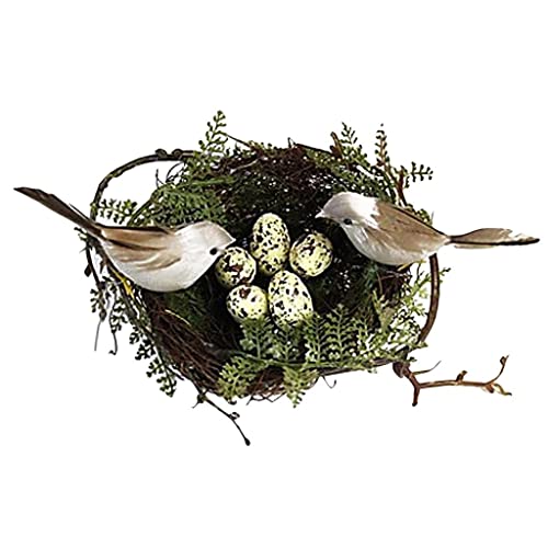 SM SunniMix Nest mit Sperling-Vogel und Ei - -Deko - Mini- mit Spatz - Frühlingsdeko von SM SunniMix