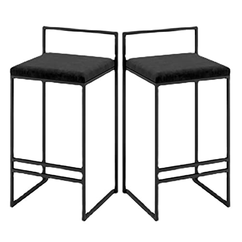 SMALLLOVE Barstuhl Hocker mit Rückenlehne, 2er-Set, Moderne quadratische Barhocker mit bequemem Samtkissen für Schwarze Barstühle in der Küche SMALLLOVE Barstuhl Hocker mit Rückenlehne, 2er-Set, Moderne quadratische Barhocker mit bequemem Samtkissen für Schwarze Barstühle in der Küche von SMALLLOVE