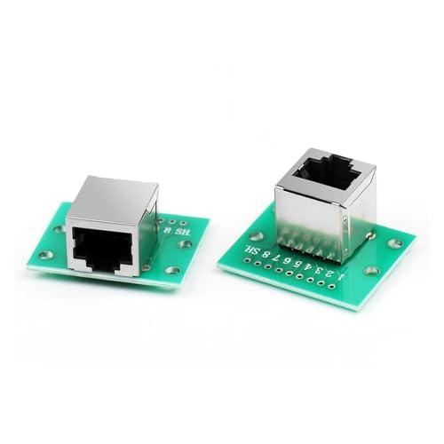 RJ45-Adapterplatinenmodul 8P Modularer Ethernet-Anschlussadapter RJ45-Splittermodul Netzwerkschnittstelle + Breakout-Board (Color : V Type Bend Pins) von SMAMZ