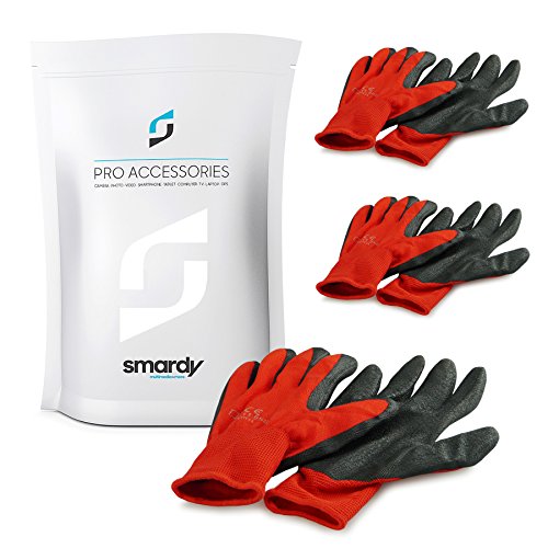 SMARDY 3 Paar Handschuhe für Arbeit im Garten, Baustelle Arbeitshandschuhe Größe M (8) Heimwerker Montagehandschuhe Robuste Schutzhandschuhe von SMARDY