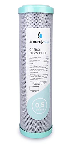 smardy blue CTO-10" Aktivkohle-Block-Filterpatrone 0,5μm Carbon Block Ersatzfilter Kartusche für Umkehrosmose Wasserfilter Auftischfilter von SMARDY