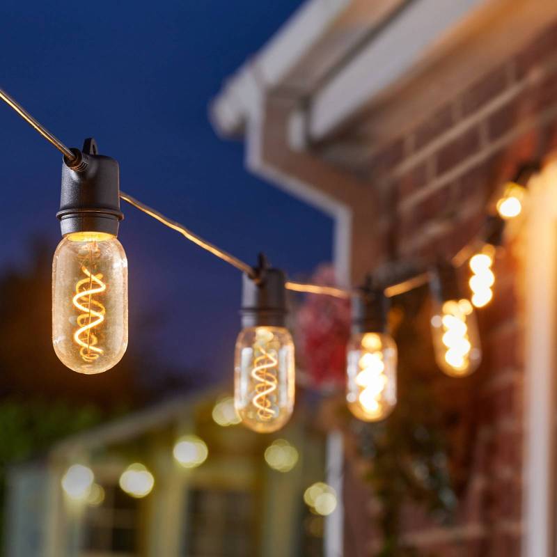 LED-Solar-Lichterkette Vintage 365, 8-flammig, Glas, IP44 von SMART GARDEN