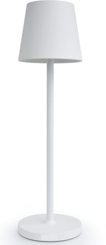 SMART-J Wiederaufladbare LED-Tischlampe Easy Circle – 3 Lichttemperaturen, 6 Stunden Laufzeit, modernes Design, Touch-Schalter, USB wiederaufladbar (weiß) von SMART-J