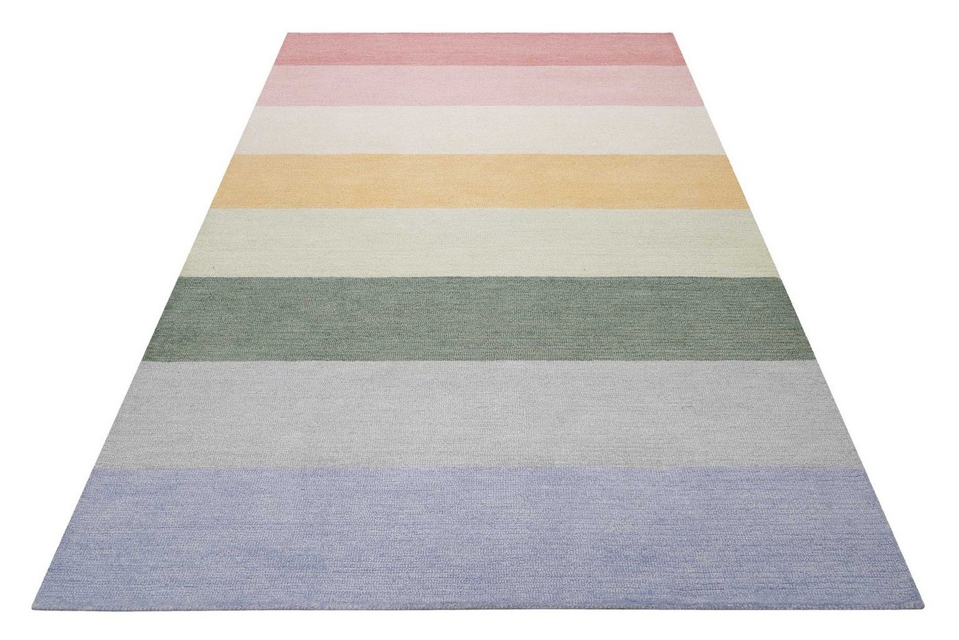 SMART KIDS Kinderteppich Lio, rechteckig, Höhe: 1,2 mm, handgetuftet aus Naturfasern, bunte pastellige Streifen, Kinderzimmer SMART KIDS Kinderteppich Lio, rechteckig, Höhe: 1,2 mm, handgetuftet aus Naturfasern, bunte pastellige Streifen, Kinderzimmer von SMART KIDS