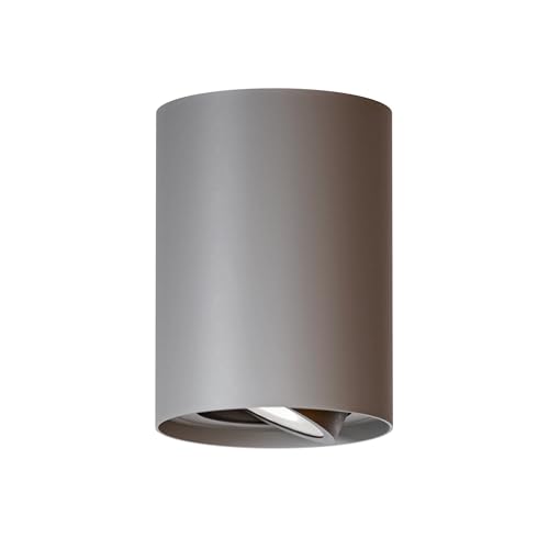 LED Deckenspot Aufbaustrahler, grau Farbe, Aufbauspot schwenkbar Deckenstrahler 230V, Deckenleuchte mit GU10 Fassung Deckenlampe Aufputz Spots aus Aluminium, Aufbauleuchte Rund von SMART LED