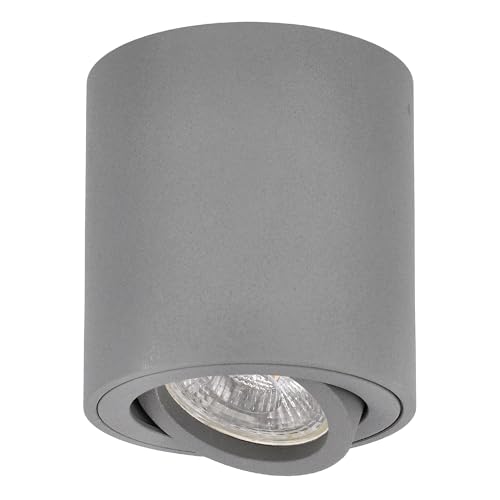 SMART LED Schwenkbar Spotleuchte 230V Deckenleuchte mit GU10 Fassung Deckenspot Deckenlampe Aufputz Aufbau-lampe aus Aluminium Downlight, Silberfarbe, von SMART LED