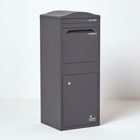 Paketbriefkasten Paketkasten Standbriefkasten Paketbox mit gebogenem Dach, Entnahme vorne, Grau - Grau - Smart Parcel Box von SMART PARCEL BOX
