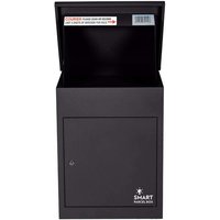 Smart Parcel Box - Wand-Paketkasten Paketbox Paketbriefkasten Postkaten, Entnahme vorne, Schwarz - Schwarz von SMART PARCEL BOX