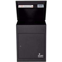 Smart parcel box™ Wand-Paketkasten Paketbox Paketbriefkasten Postkaten, Entnahme vorne, Schwarz von HOMESCAPES
